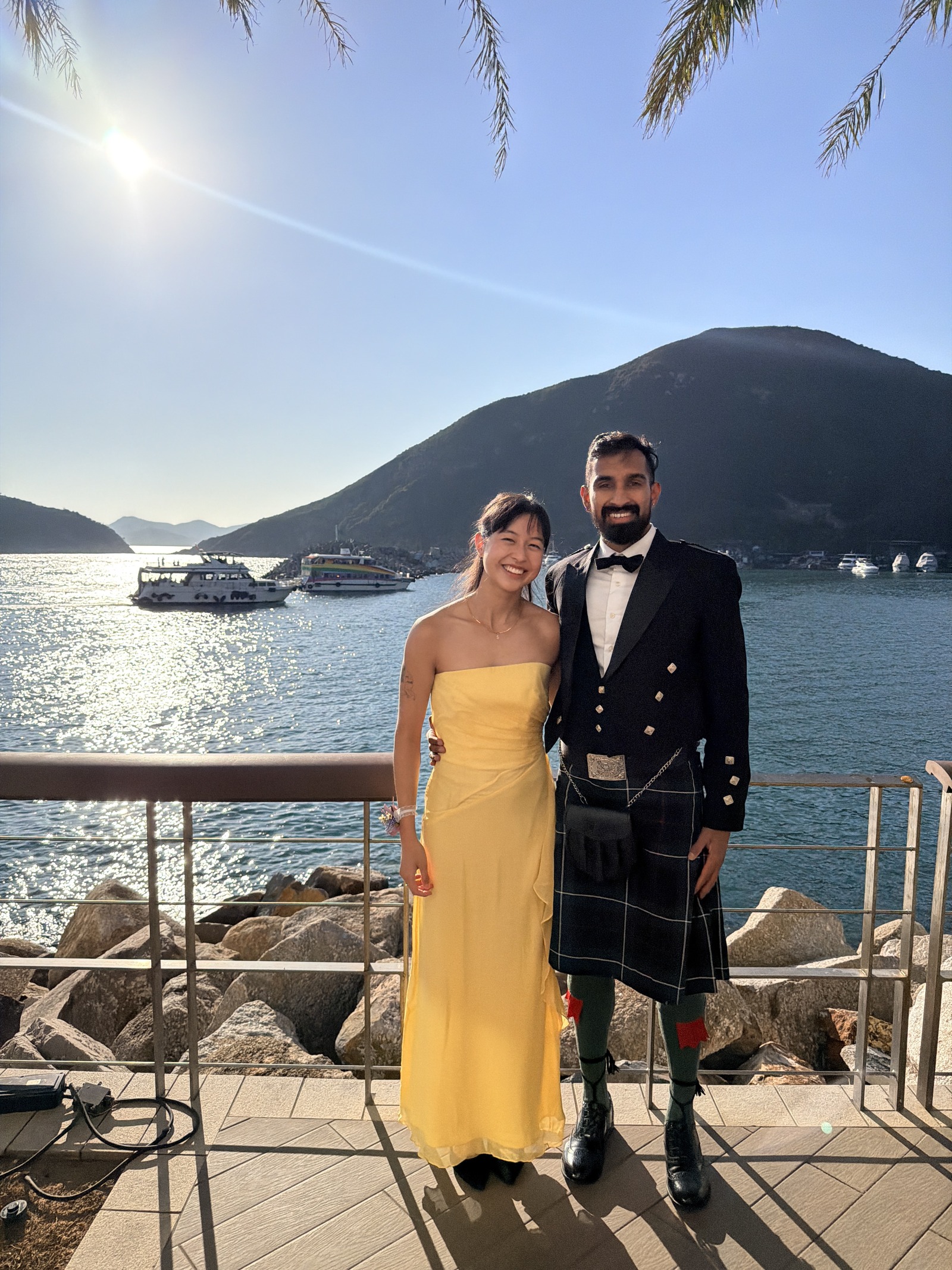 Sarah and Likith by the harbour